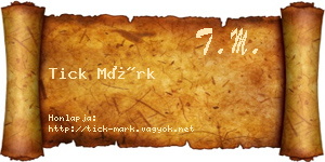 Tick Márk névjegykártya